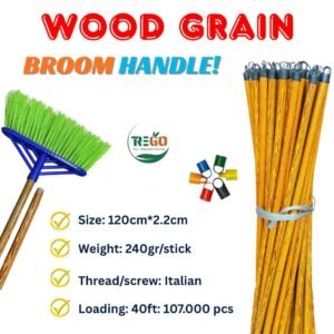 Wood Grain Broom Handle