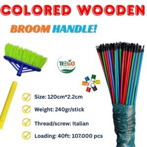 Colored Wooden Broom Handle